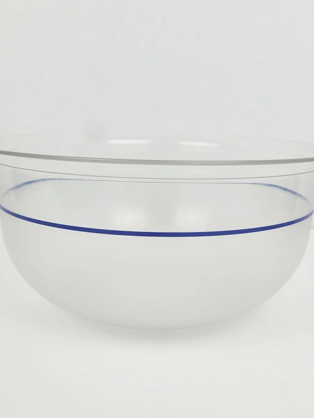 Tupperware 2217B Acrylic Preludio Bowl Clear Blue Stripe 3.5L/4 Qt w/Lid 2676A